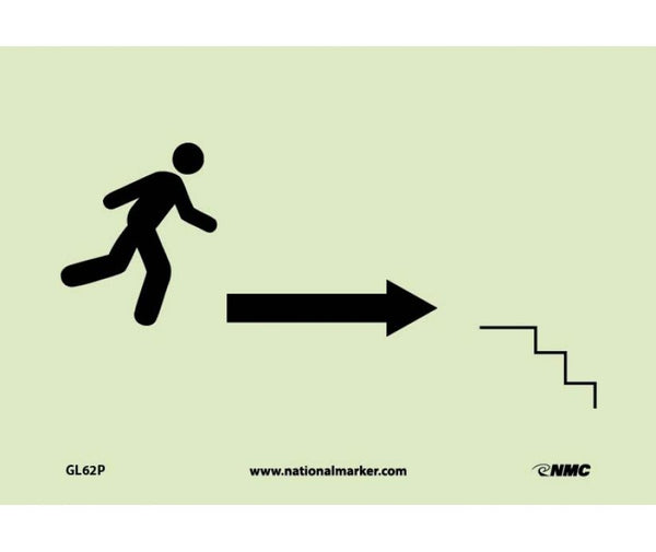 STAIRS RIGHT ARROW MAN GRAPHIC, 7X10, PS GLOW