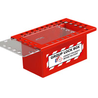 Group Lock Box, 26-Hole, Steel, Red
