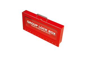 Group Lockout Box, Wall-Mount, Red, Steel