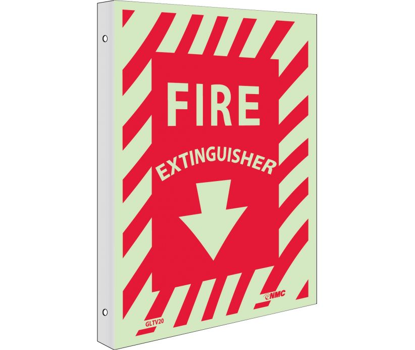 FIRE, FIRE EXTINGUISHER, 12X9, PLASTIC FLANGED GLOW