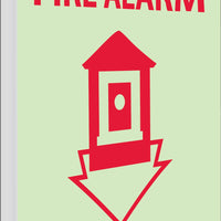 FIRE, FIRE ALARM, 10X8, PLASTIC FLANGEDGLOW