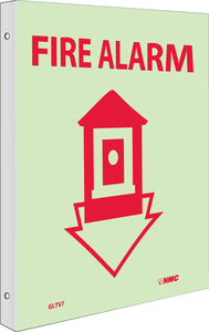 FIRE, FIRE ALARM, 10X8, PLASTIC FLANGEDGLOW