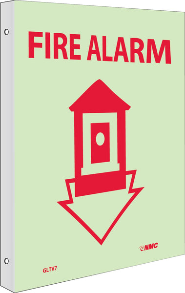 FIRE, FIRE ALARM, 10X8, PLASTIC FLANGEDGLOW
