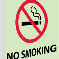FIRE, NO SMOKING, 10X8, PLASTIC FLANGEDGLOW