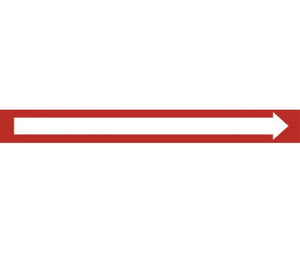 PIPEMARKER, PS VINYL, DIRECTIONAL ARROWS, RED, PERF AT 4",  2IN X 18YD RL