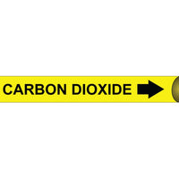 PIPEMARKER STRAP-ON, CARBON DIOXIDE B/Y, FITS OVER 10" PIPE