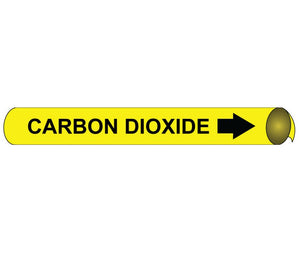 PIPEMARKER STRAP-ON, CARBON DIOXIDE B/Y, FITS OVER 10" PIPE