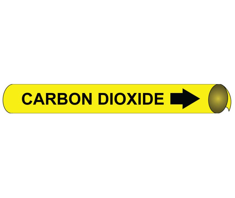 PIPEMARKER STRAP-ON, CARBON DIOXIDE B/Y, FITS OVER 10