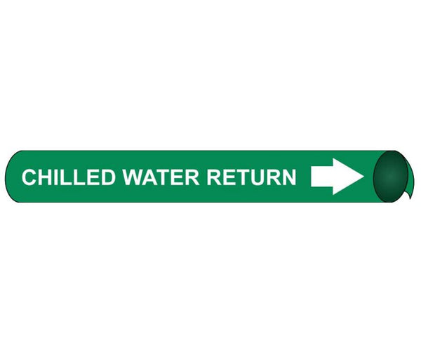 PIPEMARKER STRAP-ON, CHILLED WATER RETURN W/G, FITS OVER 10