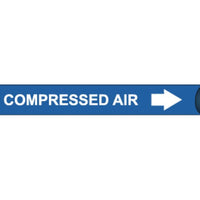 PIPEMARKER STRAP-ON, COMPRESSED AIR W/B, FITS OVER 10" PIPE