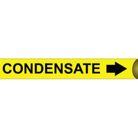 PIPEMARKER STRAP-ON, CONDENSATE B/Y, FITS OVER 10" PIPE