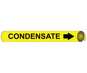 PIPEMARKER STRAP-ON, CONDENSATE B/Y, FITS OVER 10" PIPE