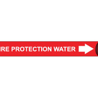 PIPEMARKER STRAP-ON, FIRE PROTECTION WATER W/R, FITS OVER 10" PIPE