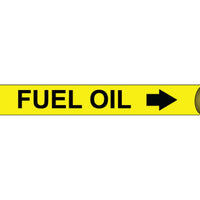 PIPEMARKER STRAP-ON, FUEL OIL B/Y, FITS OVER 10" PIPE