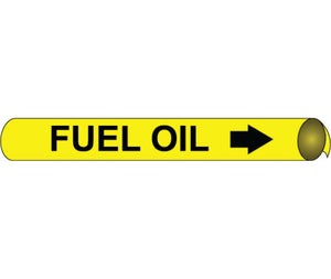 PIPEMARKER STRAP-ON, FUEL OIL B/Y, FITS OVER 10" PIPE