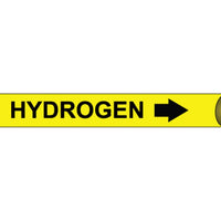 PIPEMARKER STRAP-ON, HYDROGEN B/Y, FITS OVER 10" PIPE