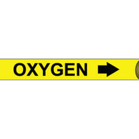 PIPEMARKER STRAP-ON, OXYGEN B/Y, FITS OVER 10" PIPE