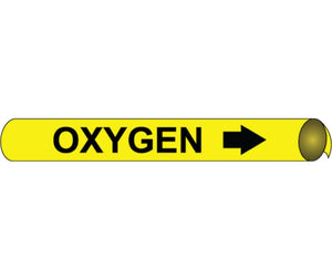 PIPEMARKER STRAP-ON, OXYGEN B/Y, FITS OVER 10" PIPE
