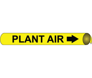 PIPEMARKER STRAP-ON, PLANT AIR B/Y, FITS OVER 10" PIPE