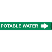 PIPEMARKER STRAP-ON, POTABLE WATER W/G, FITS OVER 10" PIPE
