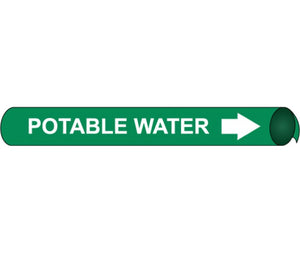 PIPEMARKER STRAP-ON, POTABLE WATER W/G, FITS OVER 10" PIPE