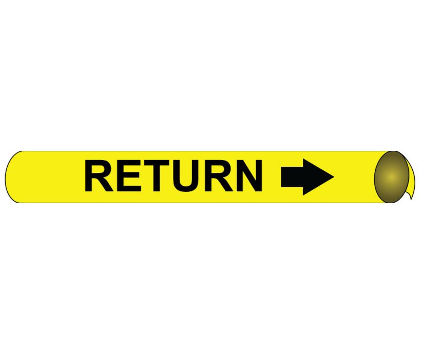 PIPEMARKER STRAP-ON, RETURN B/Y, FITS OVER 10