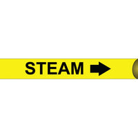 PIPEMARKER STRAP-ON, STEAM B/Y, FITS OVER 10" PIPE