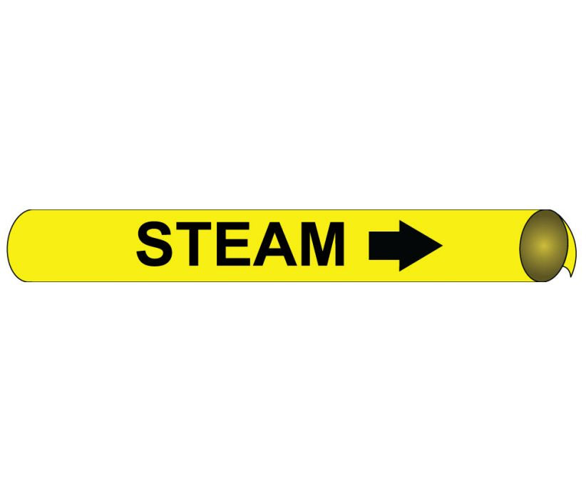 PIPEMARKER STRAP-ON, STEAM B/Y, FITS OVER 10