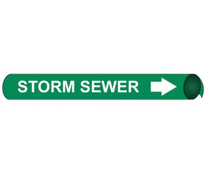 PIPEMARKER STRAP-ON, STORM SEWER W/G, FITS OVER 10" PIPE