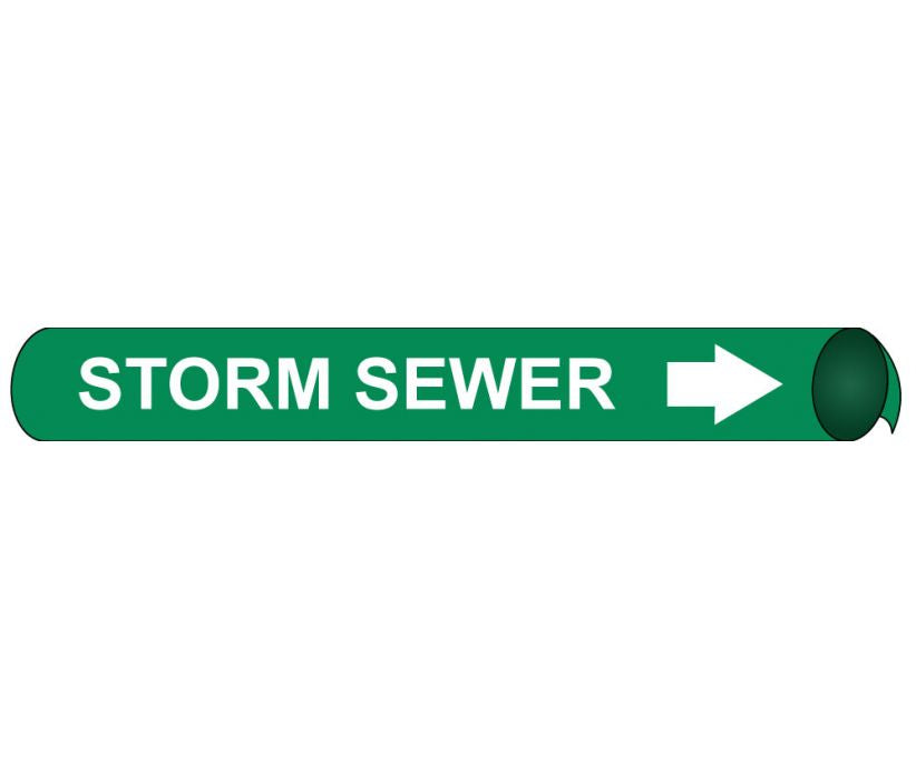 PIPEMARKER STRAP-ON, STORM SEWER W/G, FITS OVER 10