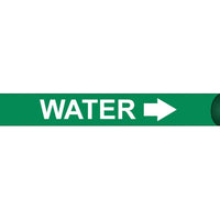 PIPEMARKER STRAP-ON, WATER W/G, FITS OVER 10" PIPE