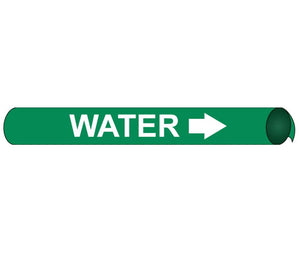PIPEMARKER STRAP-ON, WATER W/G, FITS OVER 10" PIPE