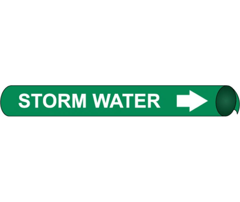 PIPEMARKER STRAP-ON, STORM WATER W/G, FITS OVER 10