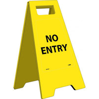 FLOOR SIGN, HEAVY DUTY, NO ENTRY, ENGLISH ONLY, 24 5/8 X 10 3/4
