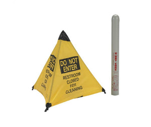HANDY CONE FLOOR SIGN, DO NOT ENTER RESTROOM CLOSED FOR CLEANING, 18"