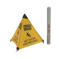 HANDY CONE FLOOR SIGN, CAUTION WET FLOOR, BILINGUAL, 18 INCH