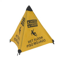HANDY CONE FLOOR SIGN,CAUTION WET FLOOR (BILINGUAL), 31 INCH