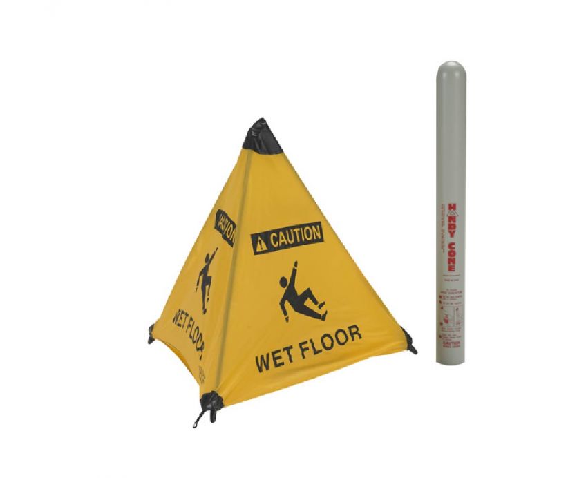 HANDY CONE FLOOR SIGN, CAUTION WET FLOOR, 18
