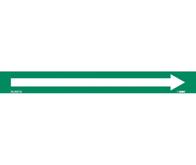 PIPEMARKER, PS VINYL, DIRECTIONAL ARROWS, GREEN, 1X9  3/4