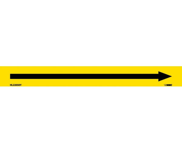 PIPEMARKER, PS VINYL, DIRECTIONAL ARROWS, YELLOW, 1X9 1/2