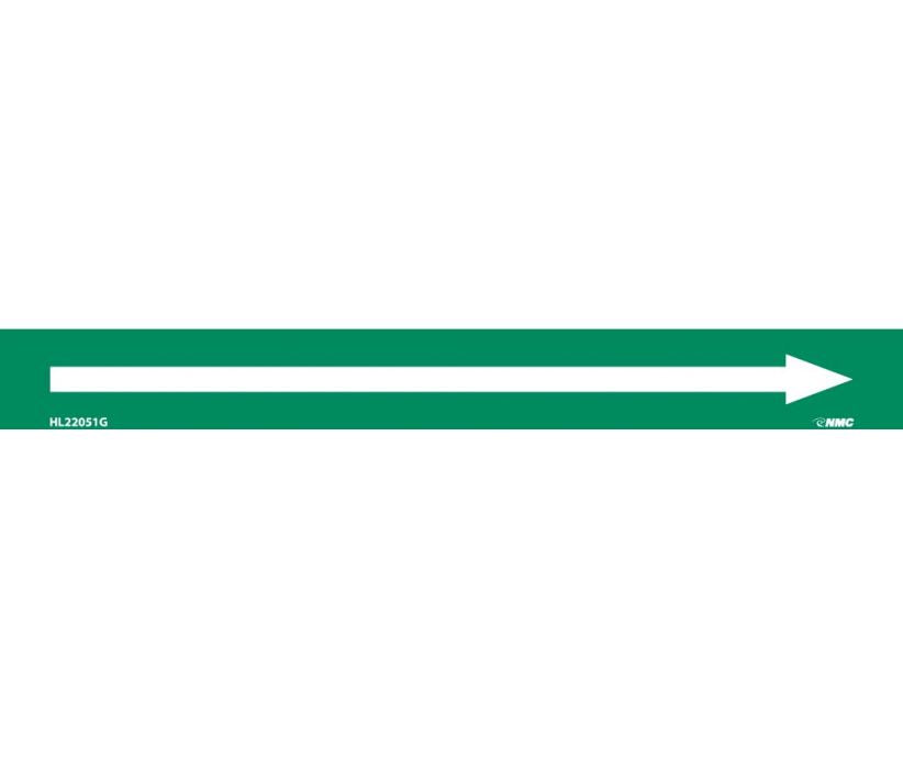 PIPEMARKER, PS VINYL, DIRECTIONAL ARROWS, GREEN, 1X9 1/2