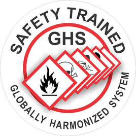 Safety Trained GHS Globally Harmonized System Helmet Markers