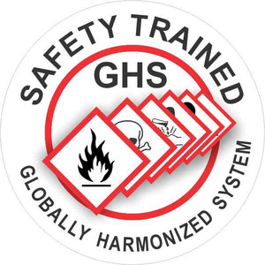 Safety Trained GHS Globally Harmonized System Helmet Markers