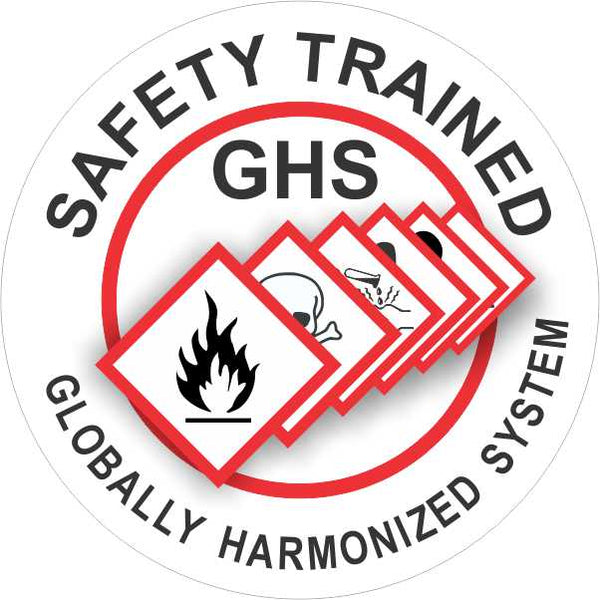 Safety Trained GHS Globally Harmonized System Helmet Markers