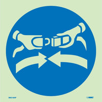 IMO, SYMBOL, FASTEN SEAT BELTS, 6X6, GLOW VINYL LAMINATED