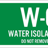 Water Isolation Point Labels Sequential Numbering 1-10