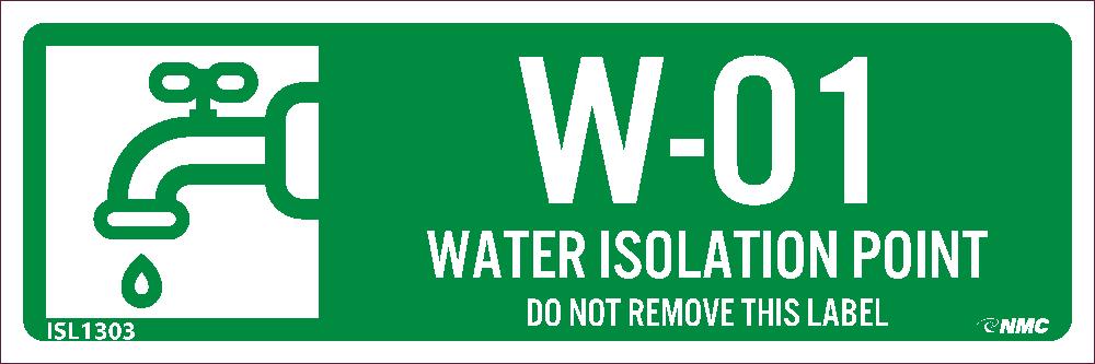 Water Isolation Point Labels Sequential Numbering 1-10