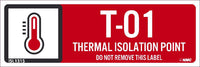 Thermal Isolation Point Labels Sequential Numbering 1-10
