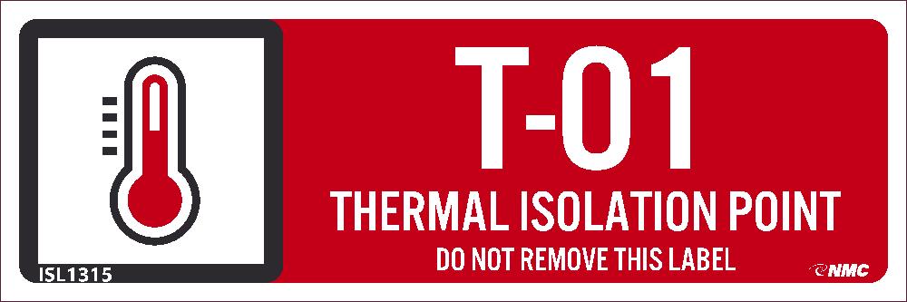 Thermal Isolation Point Labels Sequential Numbering 1-10