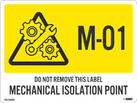 Mechanical Isolation Point Labels Sequential Numbering 1-10
